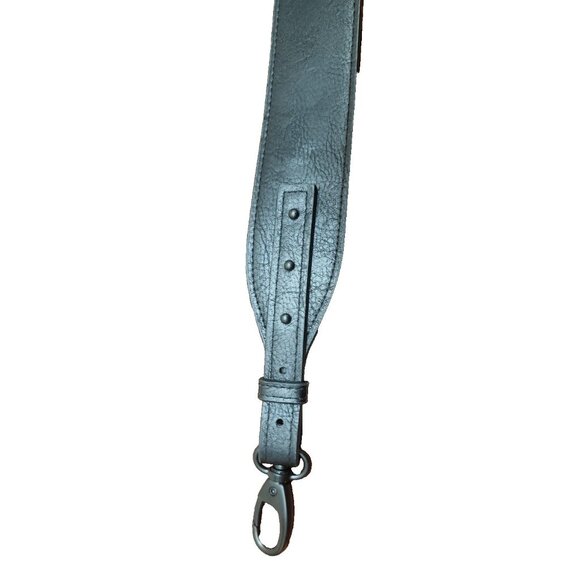 Black Leather Adjustable Bag Strap40"Wide Shoulder Replacement Strap Metal Clasp - Picture 5 of 10